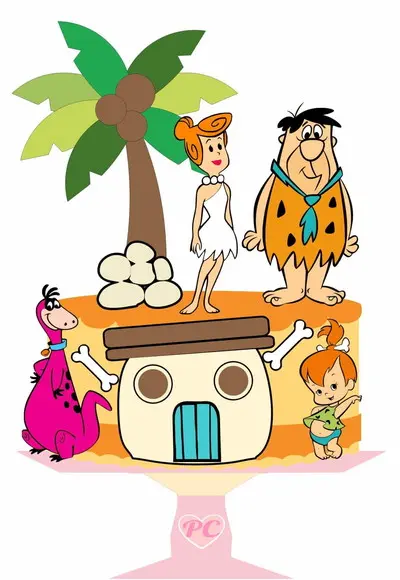 Topo de Bolo Flinstones