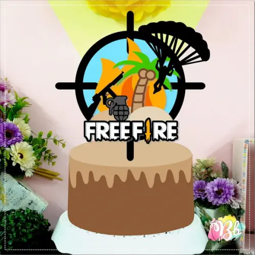 Topo de Bolo Free Fire