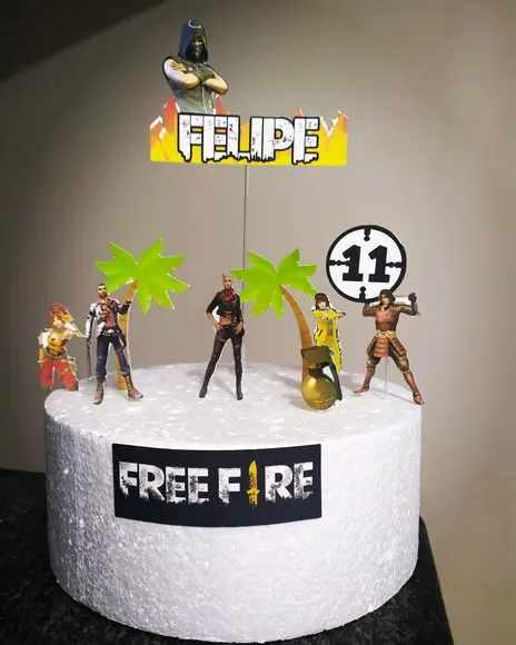 Topo de Bolo Free fire simples sem camada