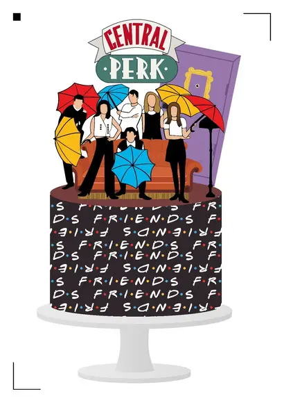 Topo de Bolo Friends