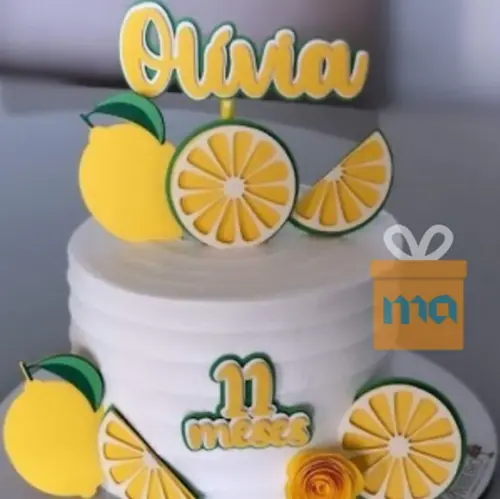 Topo de Bolo Frutas - Limão