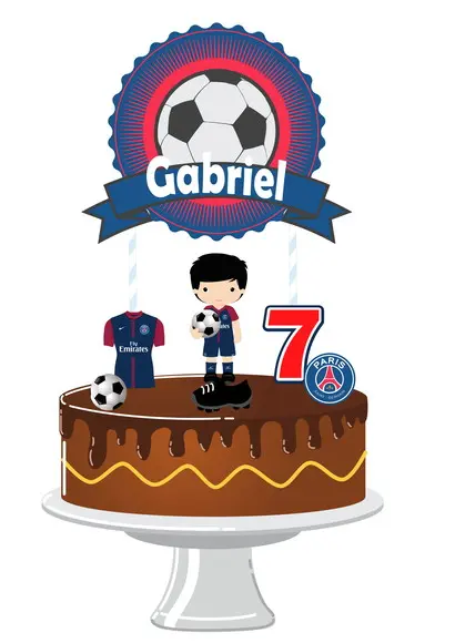 Topo de Bolo futebol PSG