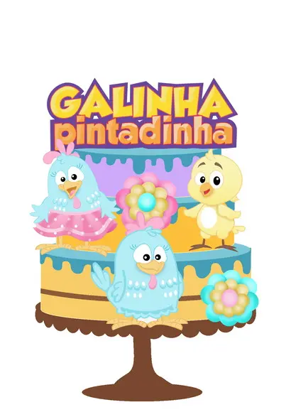 Topo de Bolo Galinha Pintadinha