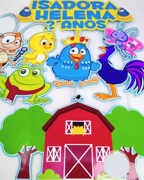 Topo de Bolo Galinha Pintadinha