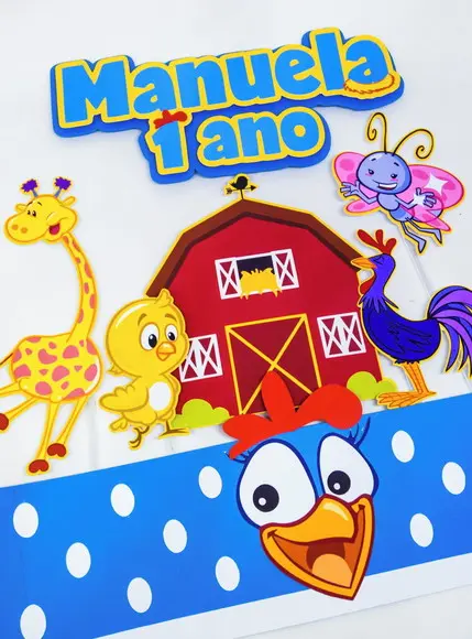 Topo de Bolo Galinha Pintadinha