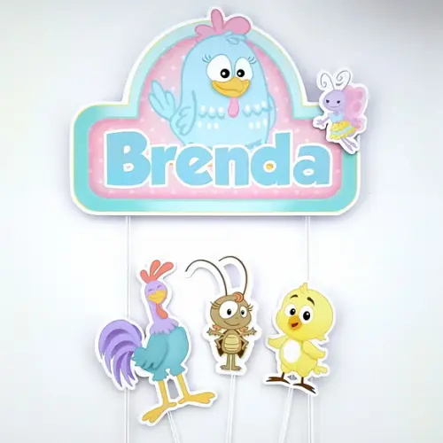 Topo de Bolo Galinha Pintadinha Candy