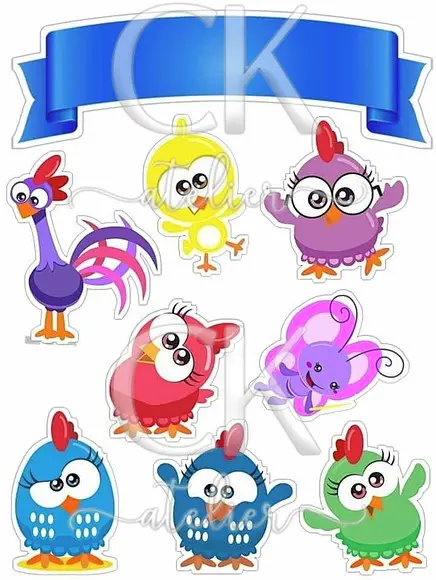 Topo de Bolo Galinha Pintadinha Baby