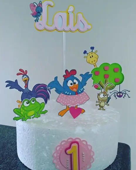 Topo de Bolo Galinha Pintadinha Candy