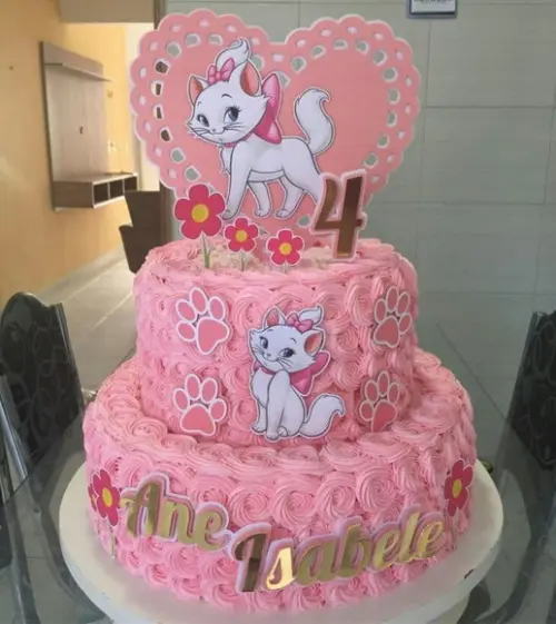 Topo de Bolo Gatinha Marrie