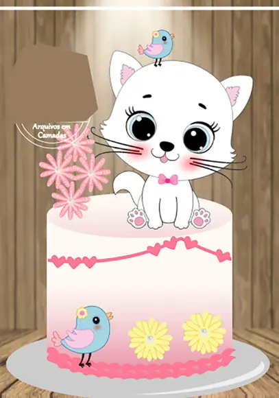 Topo de Bolo Gatinho