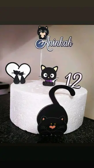 Topo de Bolo gatinho Cute