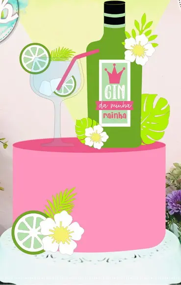 Topo de Bolo Gin