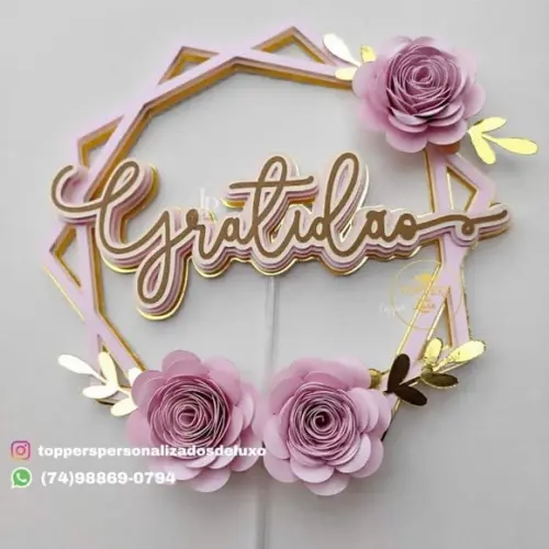 Topo De Bolo Gratidão