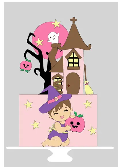 Topo de Bolo Halloween
