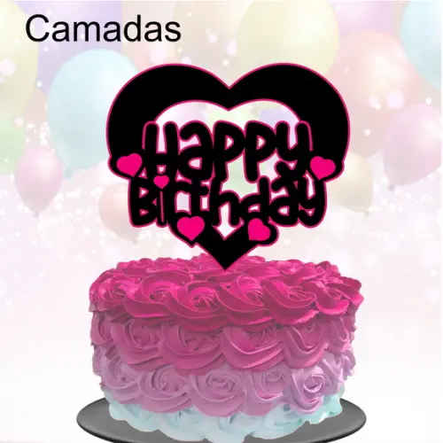 Topo de Bolo Happy birthday