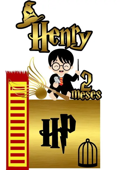 Topo de Bolo Harry Potter