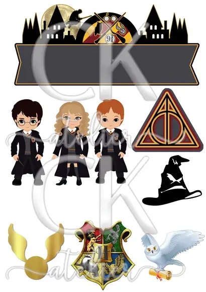 Topo de Bolo Harry Potter