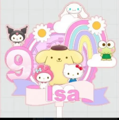 Topo de Bolo Hello Kitty