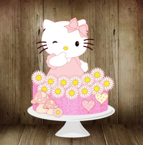 Topo de Bolo Hello Kitty