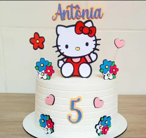 Topo de Bolo Hello Kitty