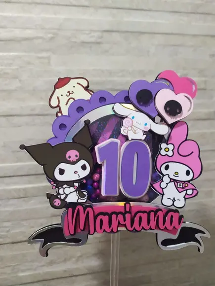 Topo de Bolo Hello Kitty Kuromi