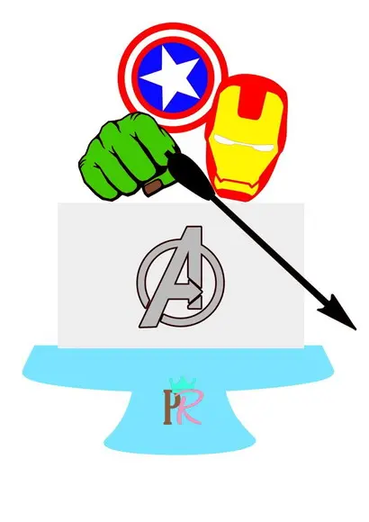 Topo de Bolo Heróis (vingadores)
