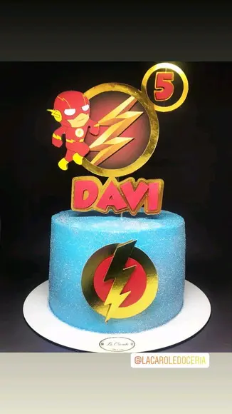 Topo de Bolo Heróis the flash