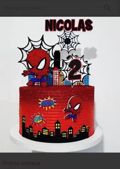 Topo de Bolo Homem Aranha