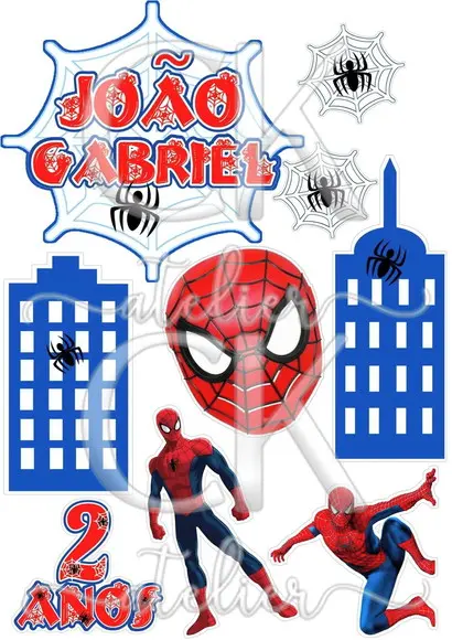Topo de Bolo Homem Aranha