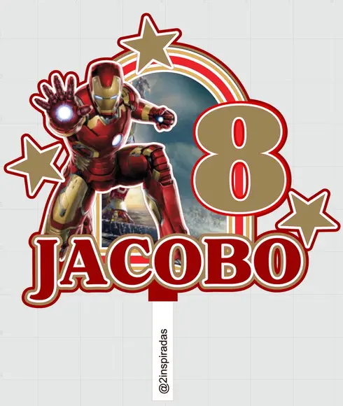 Topo de Bolo Homem de Ferro
