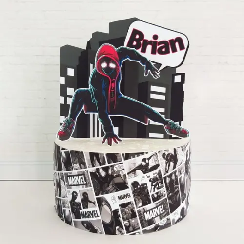 Topo de Bolo Homem Aranha Morales
