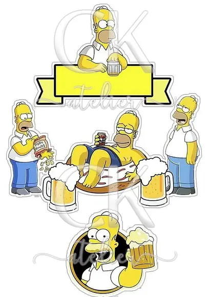 Topo de Bolo Homer