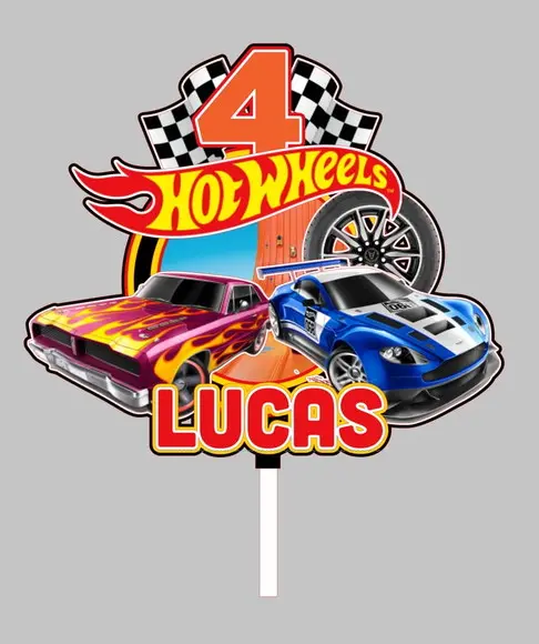 Topo de Bolo Hotwheels