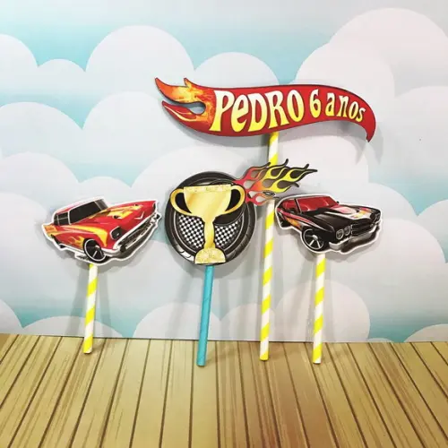 Topo de Bolo Hotwheels