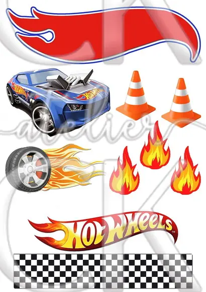 Topo de Bolo Hotwheels