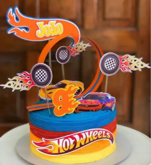 Topo de Bolo Hotwheels