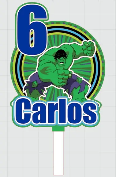 Topo de Bolo Hulk