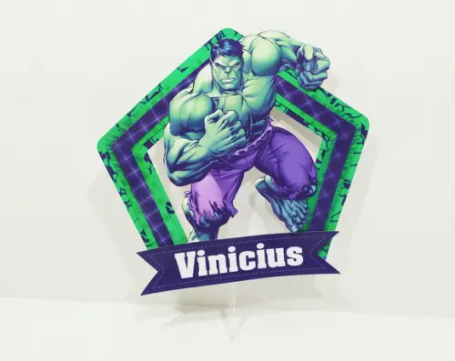 Topo de Bolo Hulk