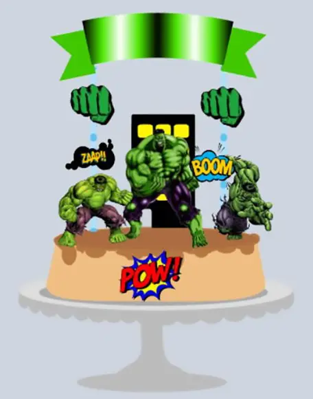 Topo de Bolo Hulk