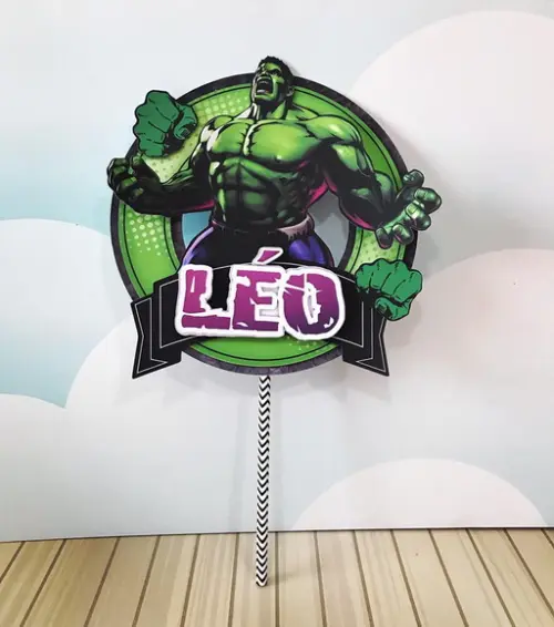 Topo de Bolo Hulk