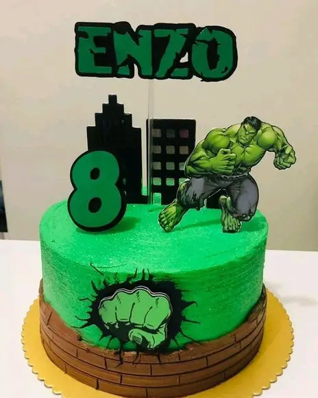 Topo de Bolo Hulk
