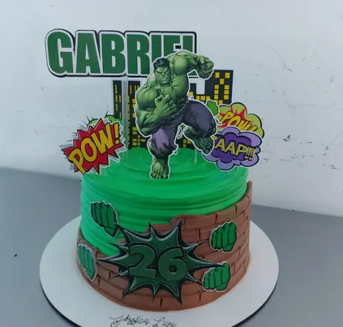 Topo de Bolo Hulk