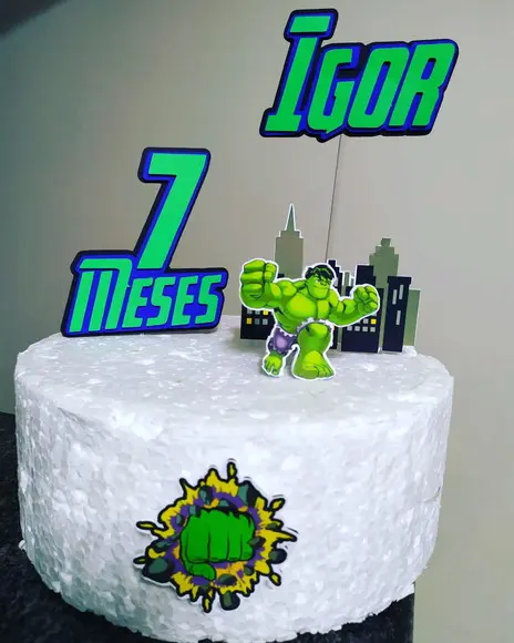 Topo de Bolo Hulk