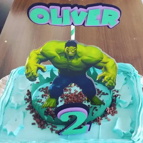 Topo de Bolo Hulk