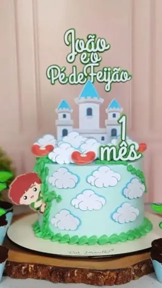 Topo de Bolo João e o Pé de Feijão