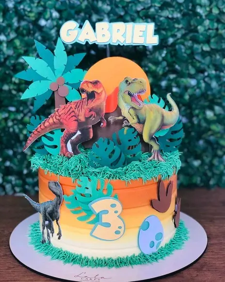 Topo de Bolo Jurassic Park