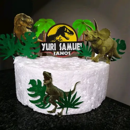 Topo de Bolo Jurassic Park