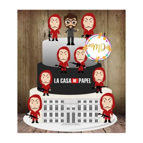 Topo de Bolo La Casa de Papel