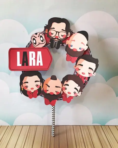Topo de Bolo La Casa de Papel