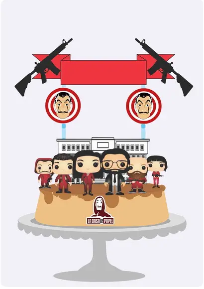 Topo de Bolo La Casa de Papel